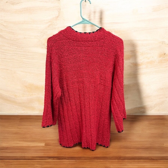 Vintage Wind River Red Long Sleeved One Button Cardigan Sweater ~ Size Medium - Picture 2 of 5